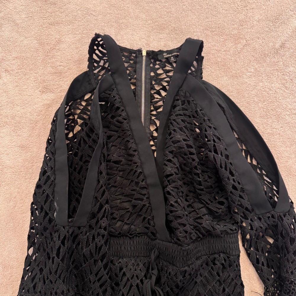 The Clothing Company Crochet Swim Cover Bell Sleeve Maxi Dress Witchy Boho Sz M - Picture 7 of 16